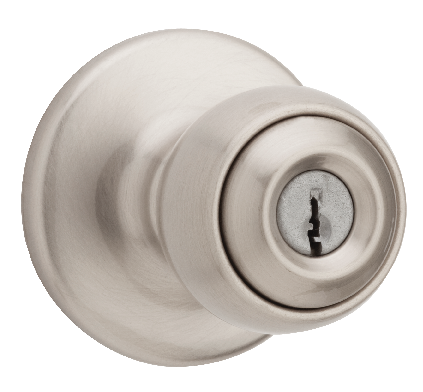 Weiser Entry Keyed Ball Door Knob Lock Set, Satin Nickel
