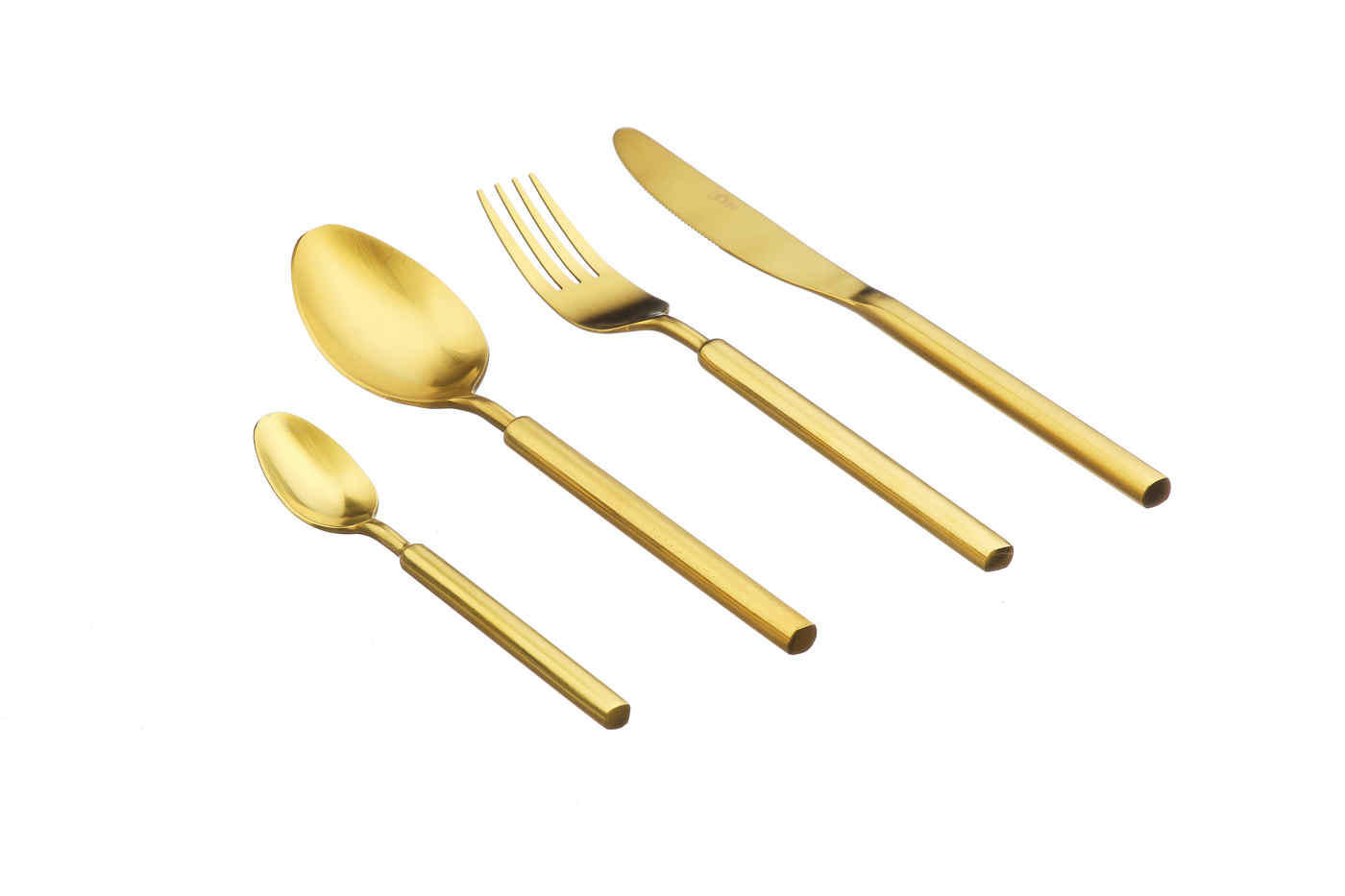 NUDE - Lot de 24 couverts de table en inox or