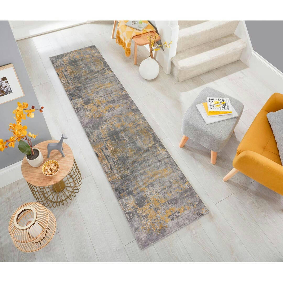 WONDERLUST - Tapis rayé design en polypropylène jaune 80x150