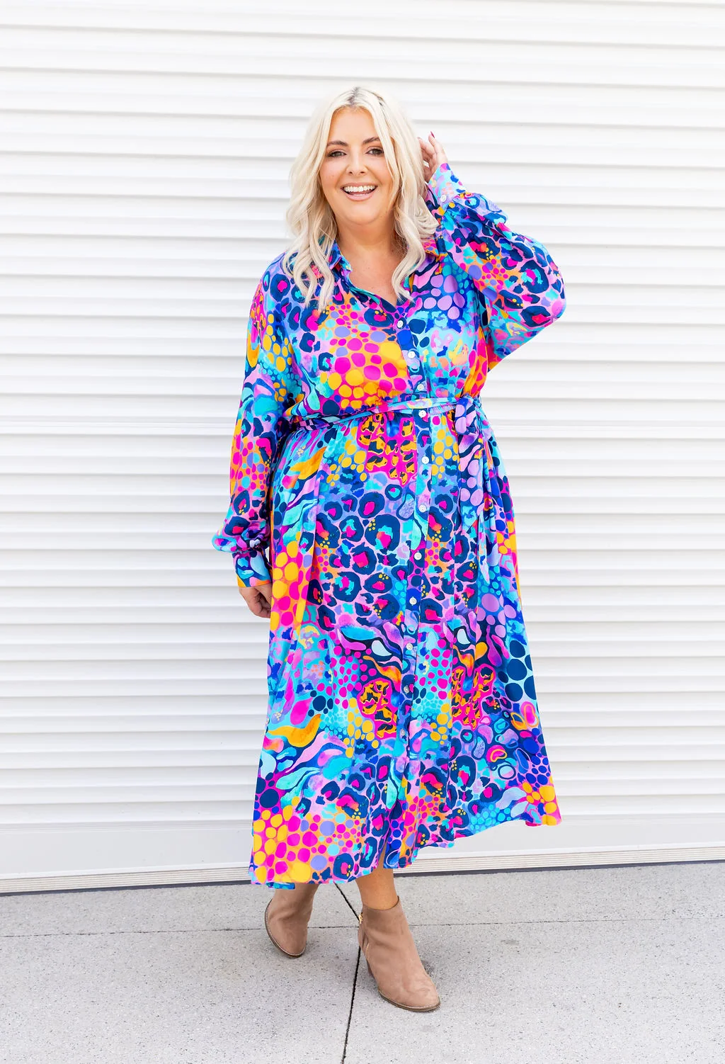 Maddison Midi Dress in Remix by Kasey Rainbow