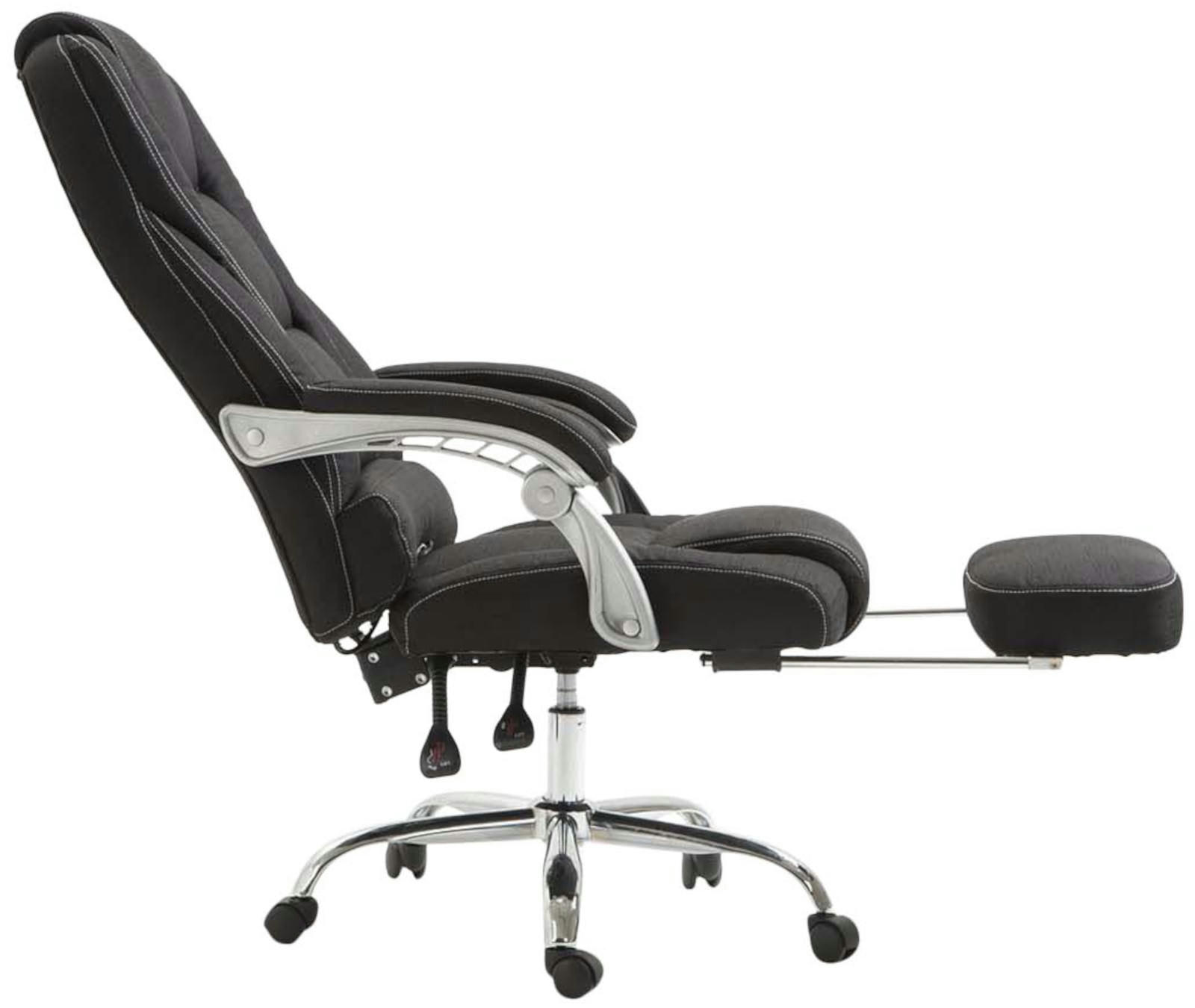 PACIFIC - Chaise de bureau réglable pivotante en tissu Noir