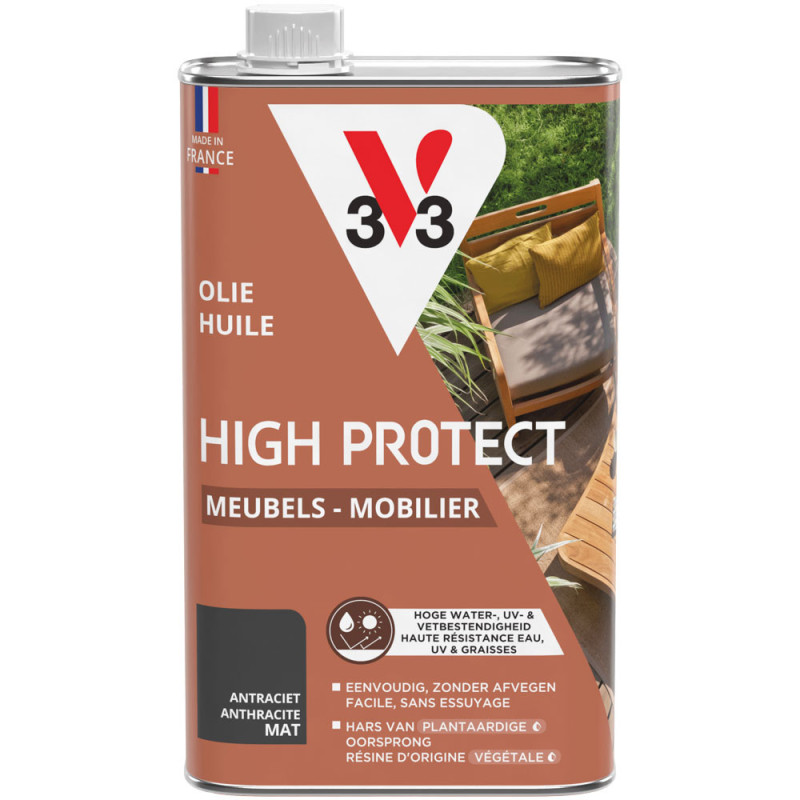 Huile pour mobilier de jardin High Protect anthracite 1 L V33