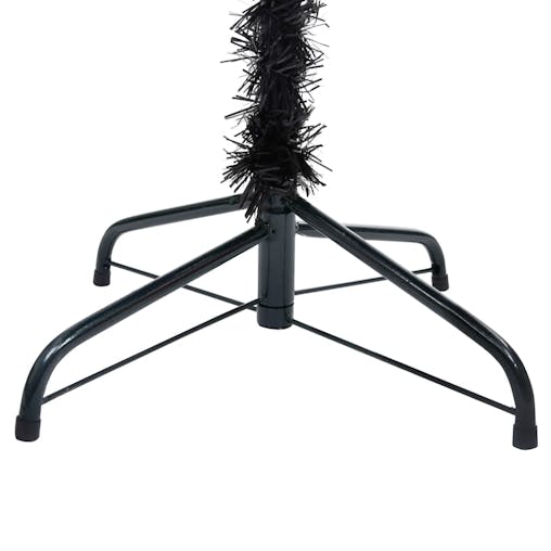 NNEVL Artificial Christmas Tree with LEDs&Stand Black 210 cm PVC