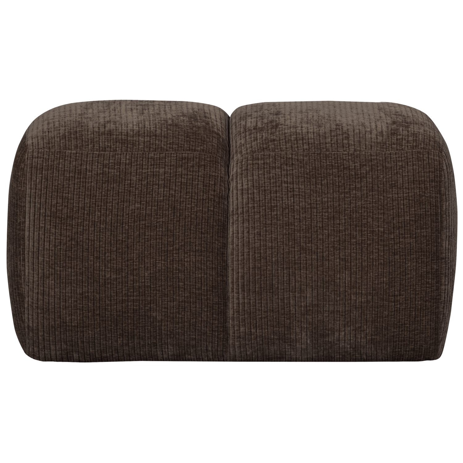 WOOOD poef Mojo - Geweven Ribstof - Bruin - 80x60x45