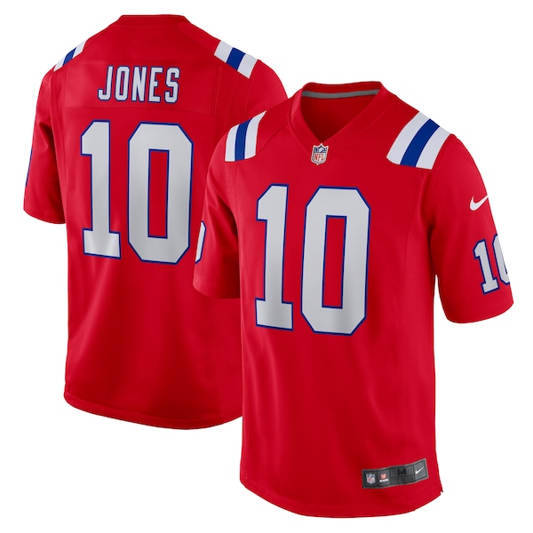 Mac Jones New England Patriots Nike Game Jersey - Red/Navy/White