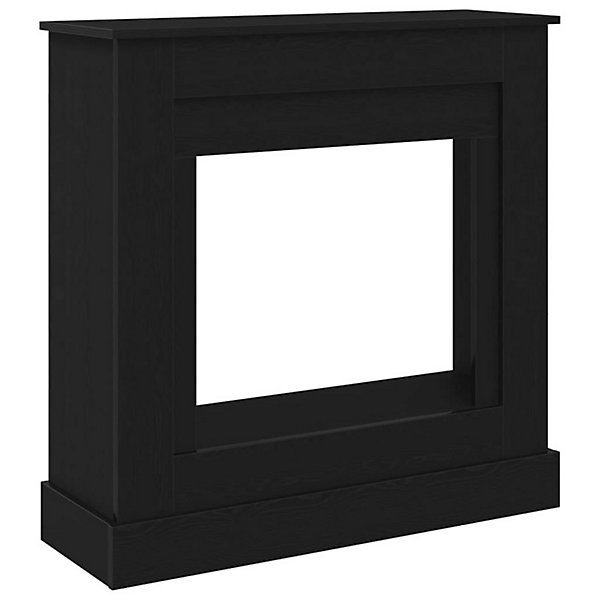 Cadre de cheminée chêne noir 90x30x90 cm bois d ingénierie