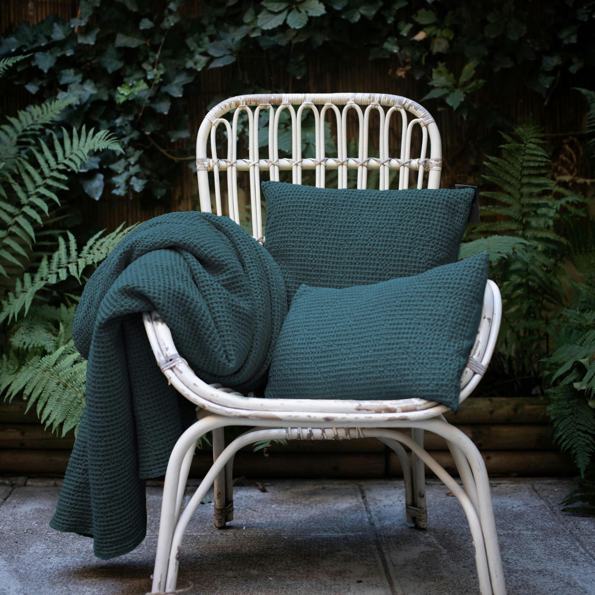 MAIA - Coussin  en coton topaze 45 x 45