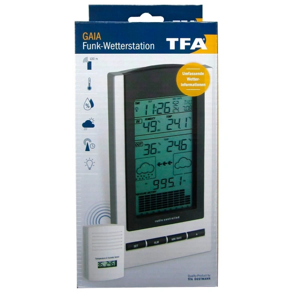 Funk-Wetterstation, Breite: 10,1 cm, Temperaturbereich: -40 bis 65 °C
