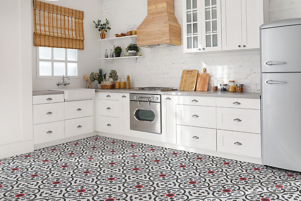 Carreaux vinyle Tulup 30x30 cm Fleurs et motifs royaux 9 pcs