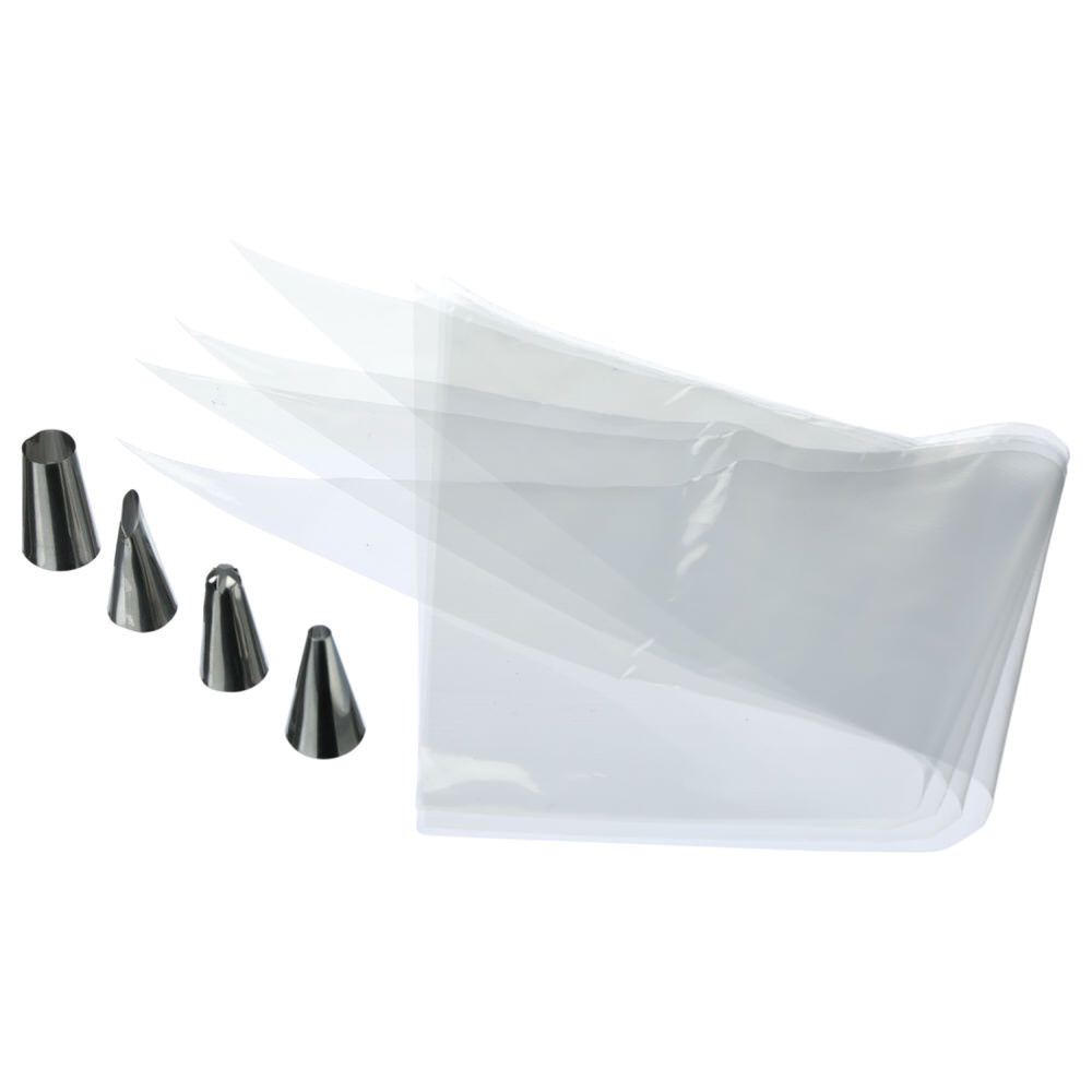 Conjunto 20 bolsas pasteleiro e 4 bicos