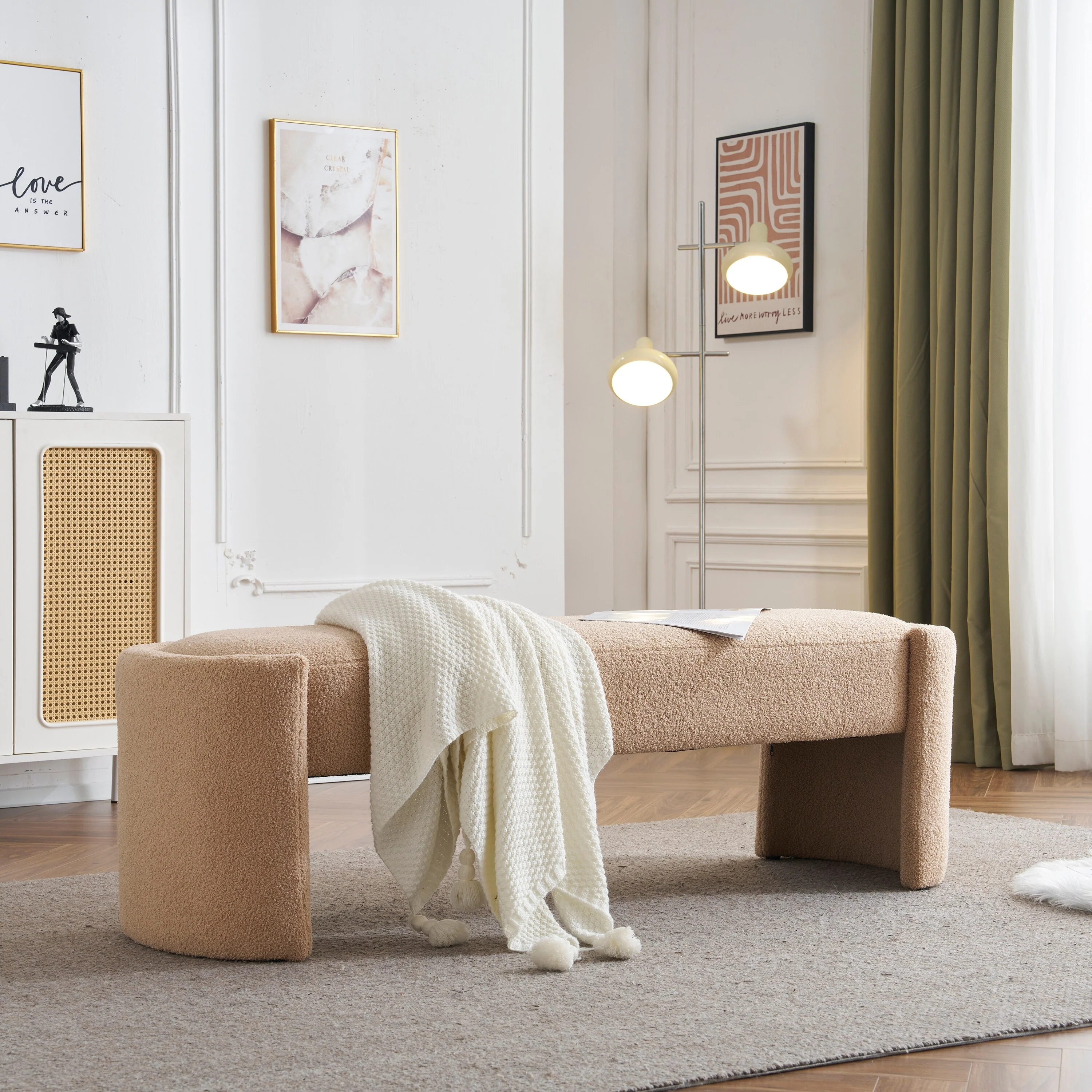 Christopher Knight Home - Ashton Long Modern Upholstered Ottoman Bench for Multi-Purpose Elegance