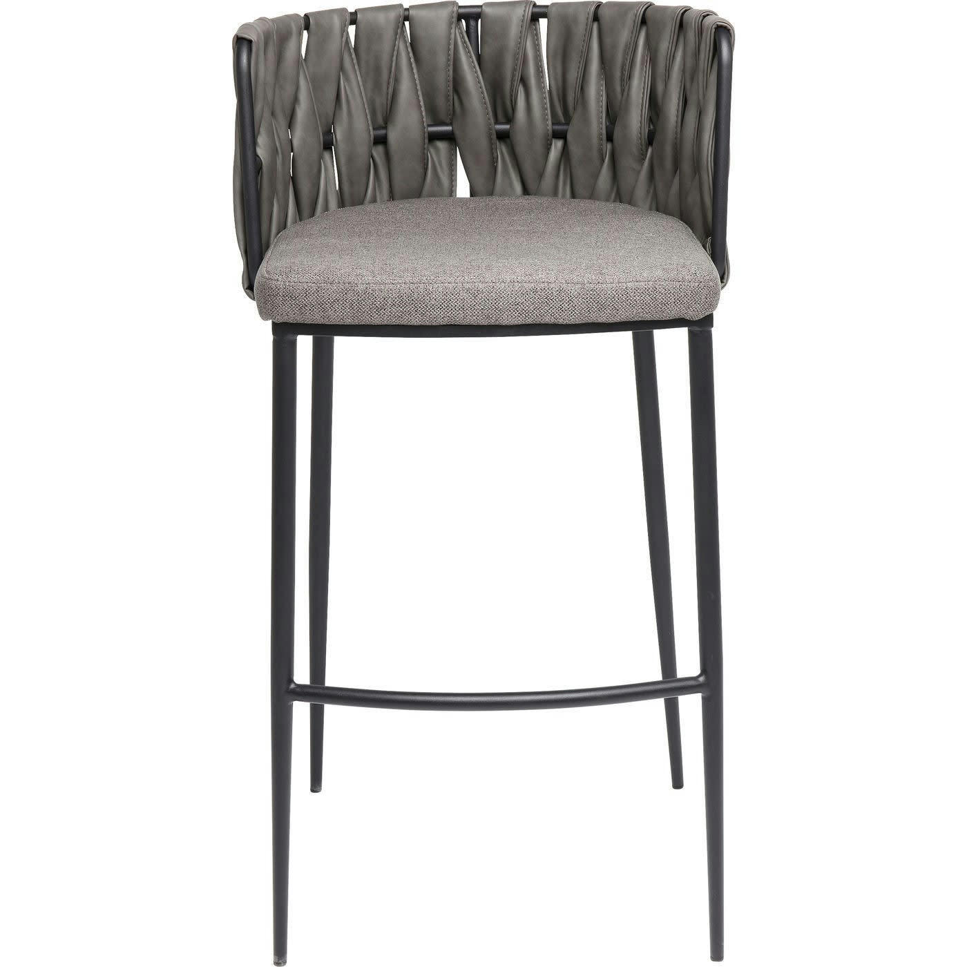 CHEERIO - Tabouret de bar gris et acier