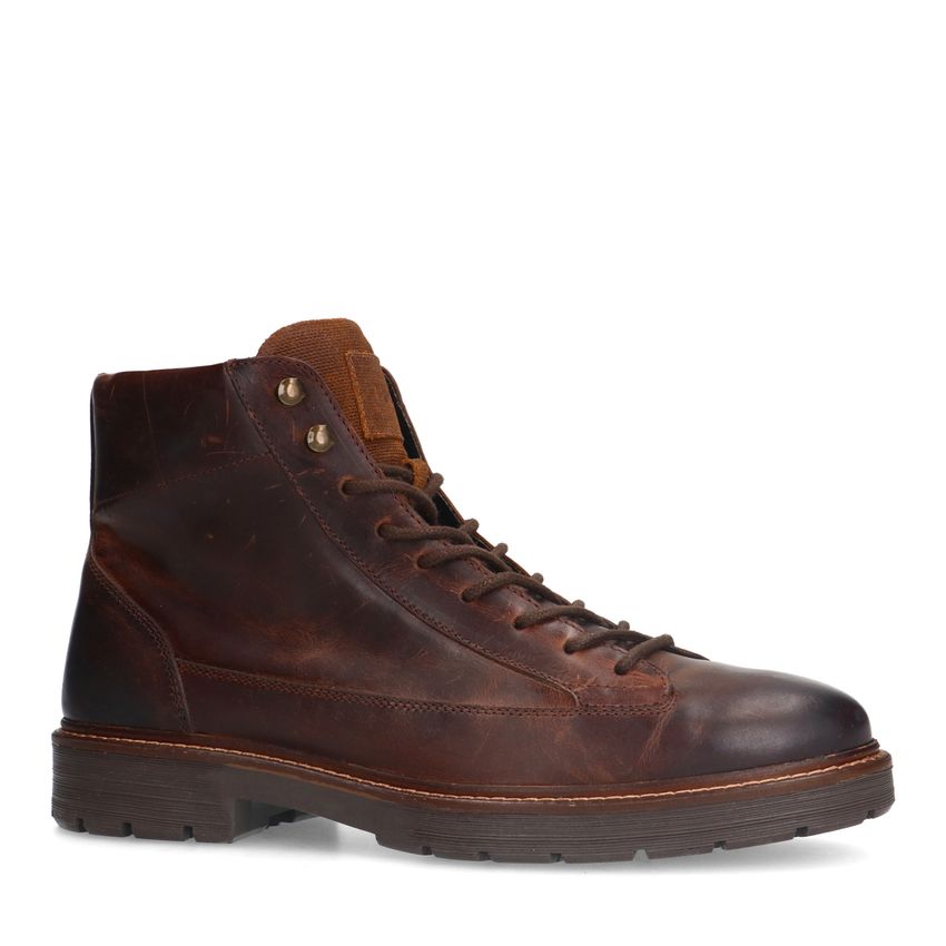 Manfield Bruine leren veterboots