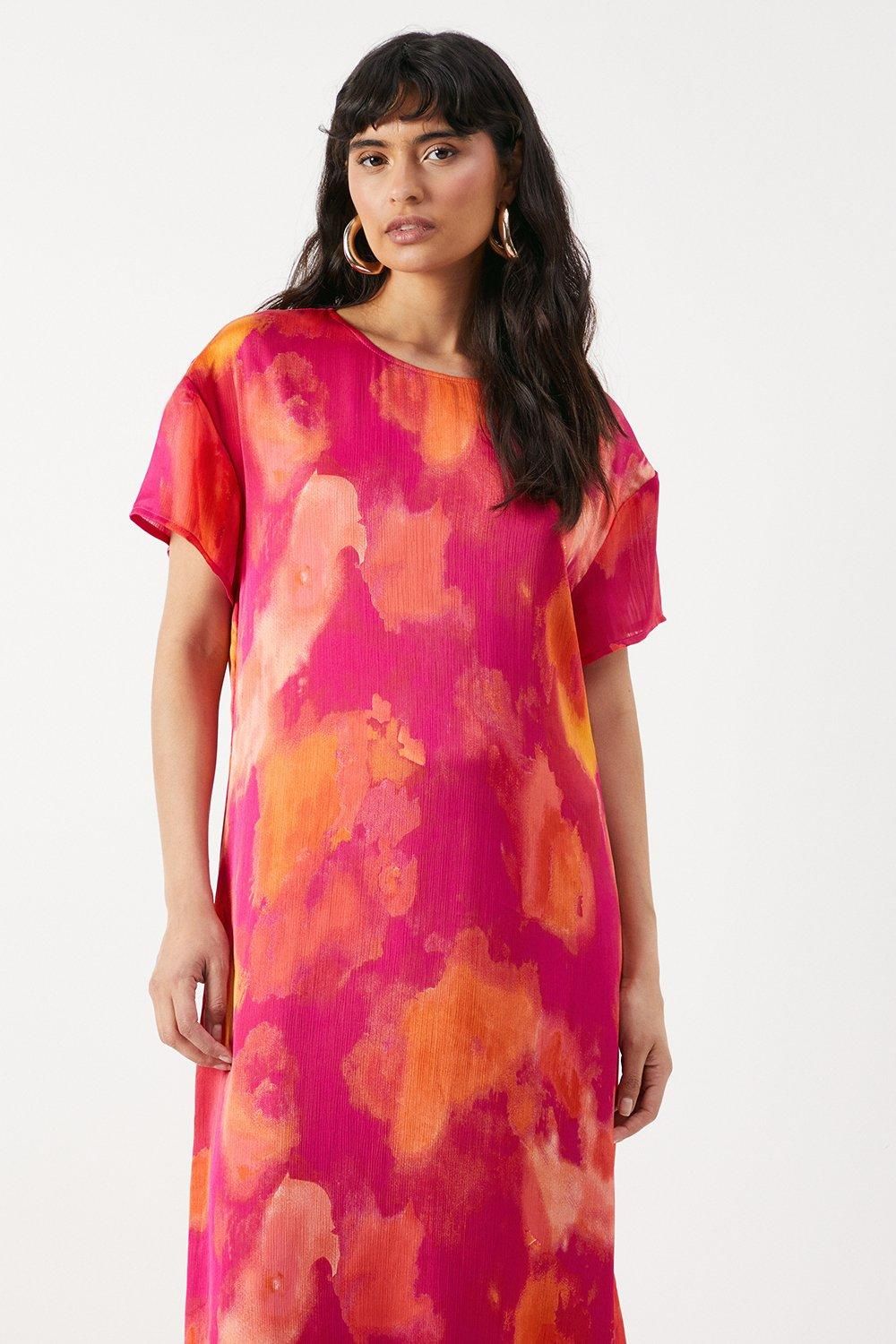 Warehouse Oversized Midi T-shirt Dress