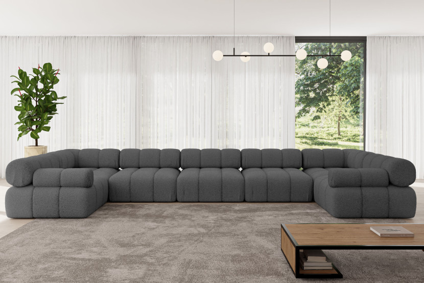 Narożnik uniwersalny modułowy BIRNO-U3 475x190x70 cm Szary