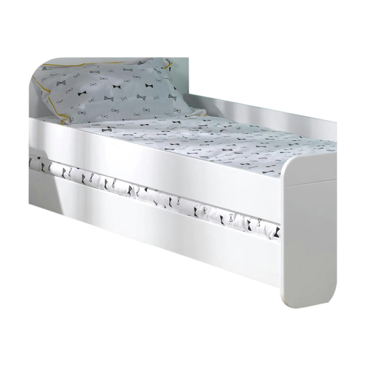 SPIKE - Barrière de lit 190 cm bois massif blanc