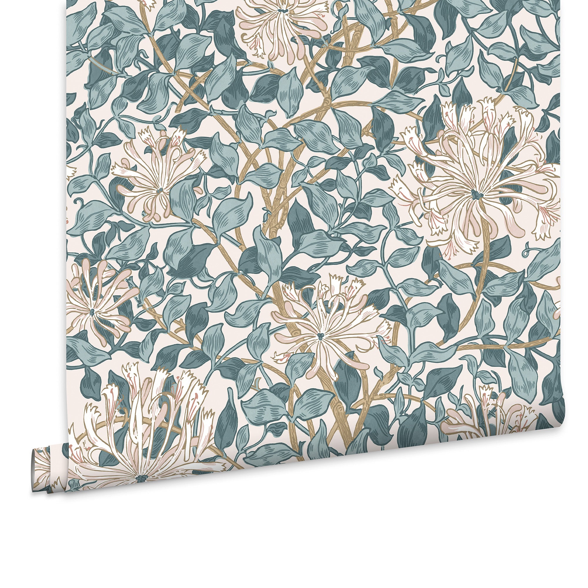 William Morris at Home Vliesbehang - Honeysuckle Dusk Blue - 1000x52