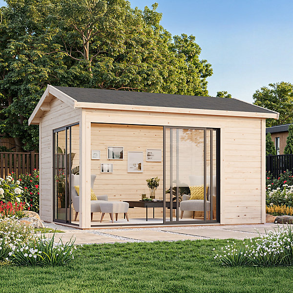 Abri de jardin Palmako Amanda en bois naturel ép.44 mm 15,1m²