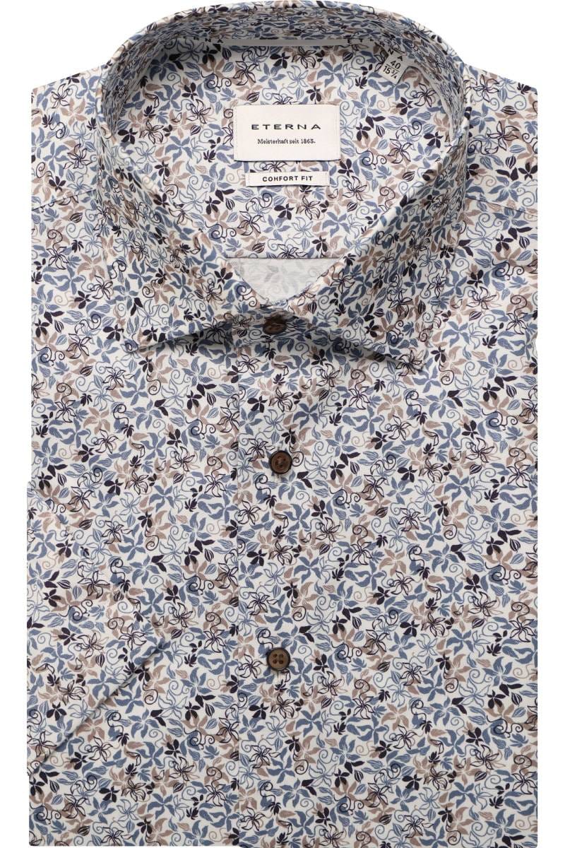 ETERNA Comfort Fit Hemd blau, Bedruckt
