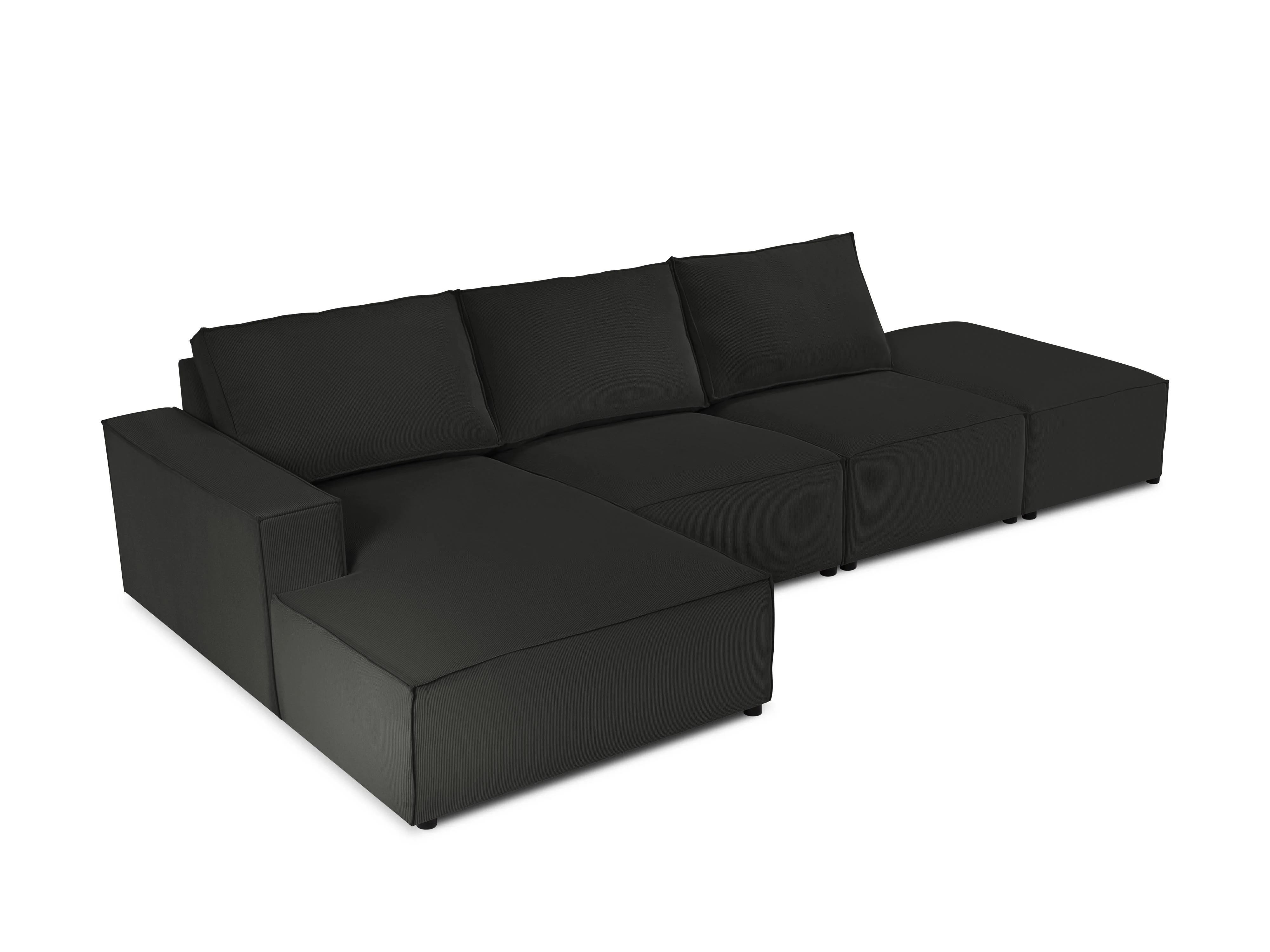 4.5-zitshoekbank Carlo links ribstof