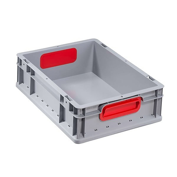 Bac Gerbable Norme Europe 412 EuroBox gris rouge Allit