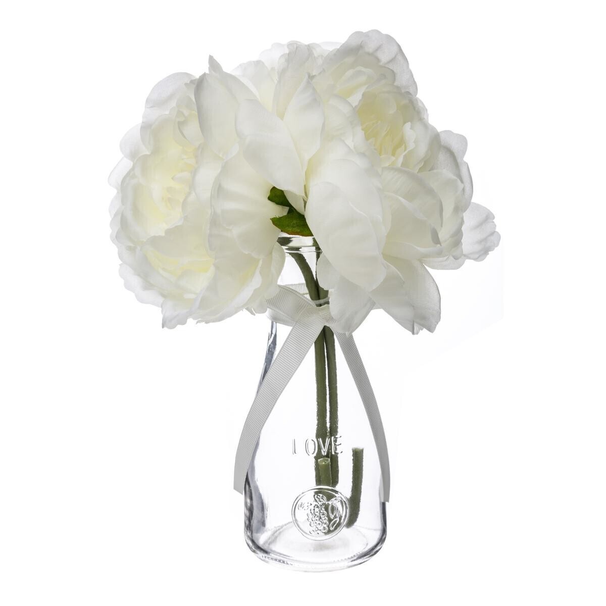 Arrangement 3 articial peonies H.35 cm