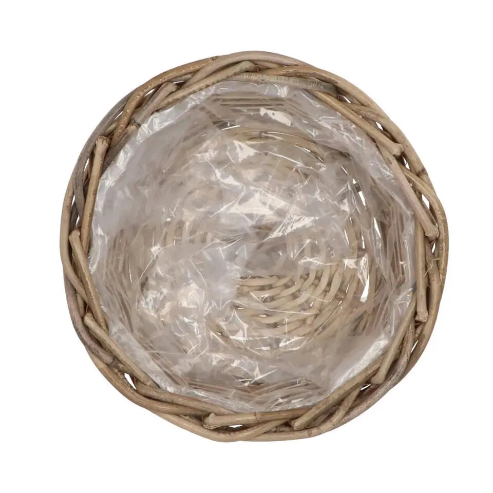 DK Design Plantenmand - Ivy - binnenzak - rotan - B25 x H13 cm