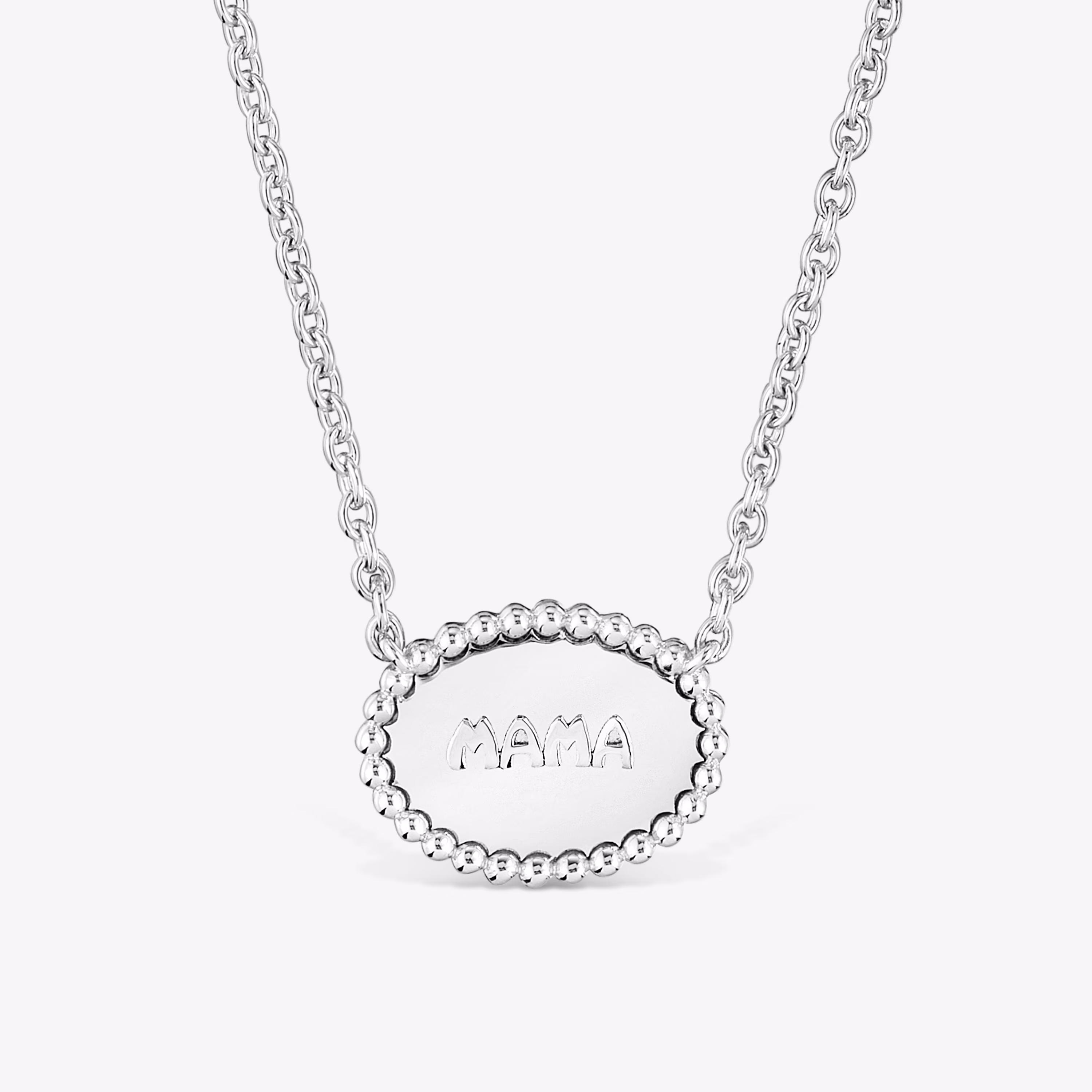 Collar corto de plata placa TOUS Mama