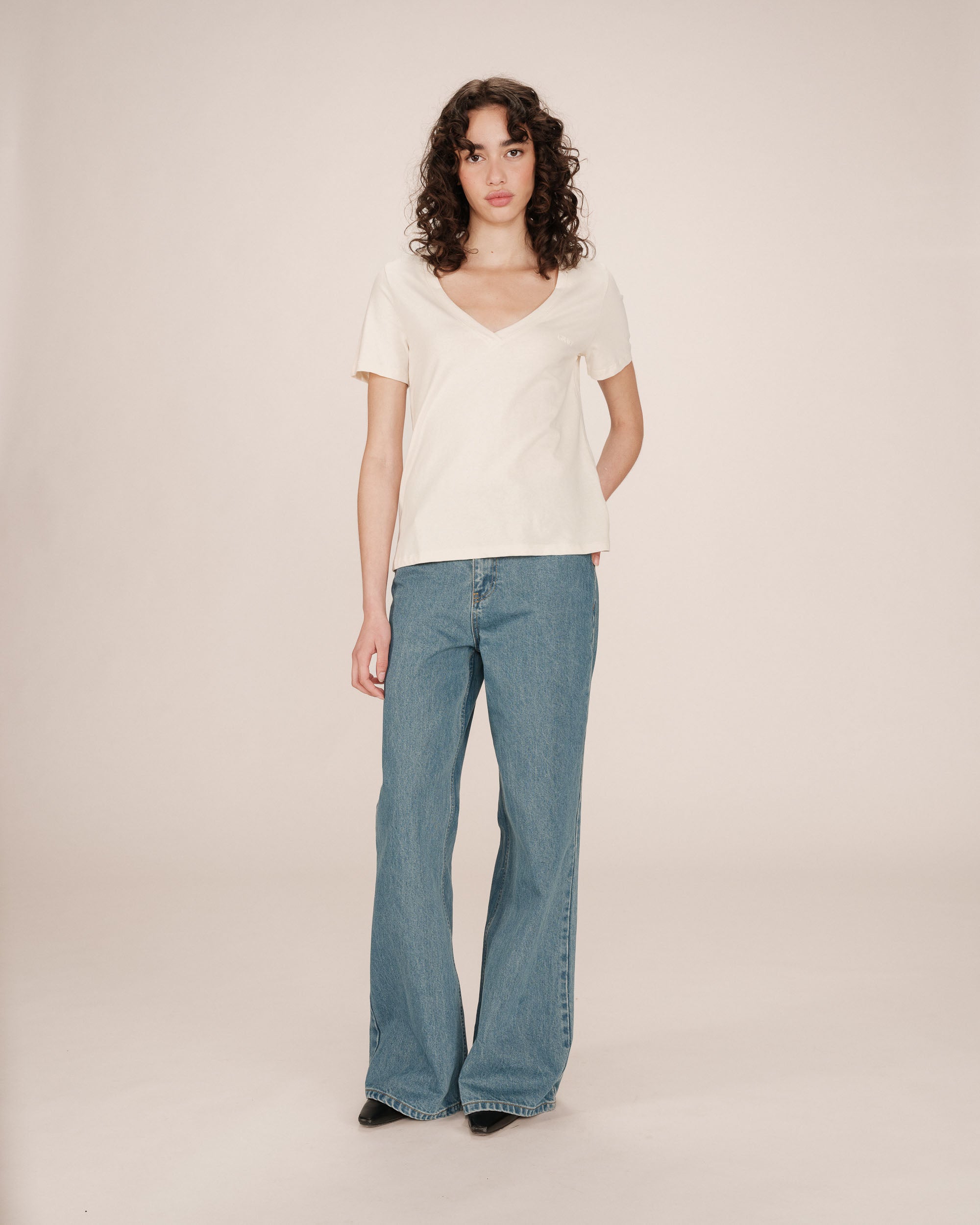 T-shirt a message beige Samory