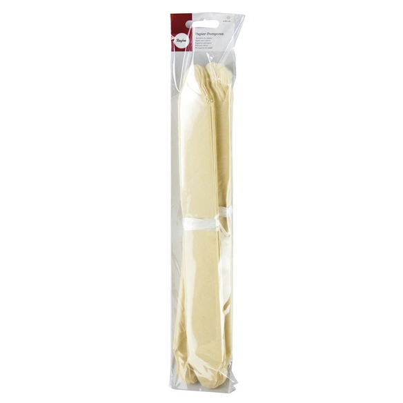 Pompons, Papier, beige