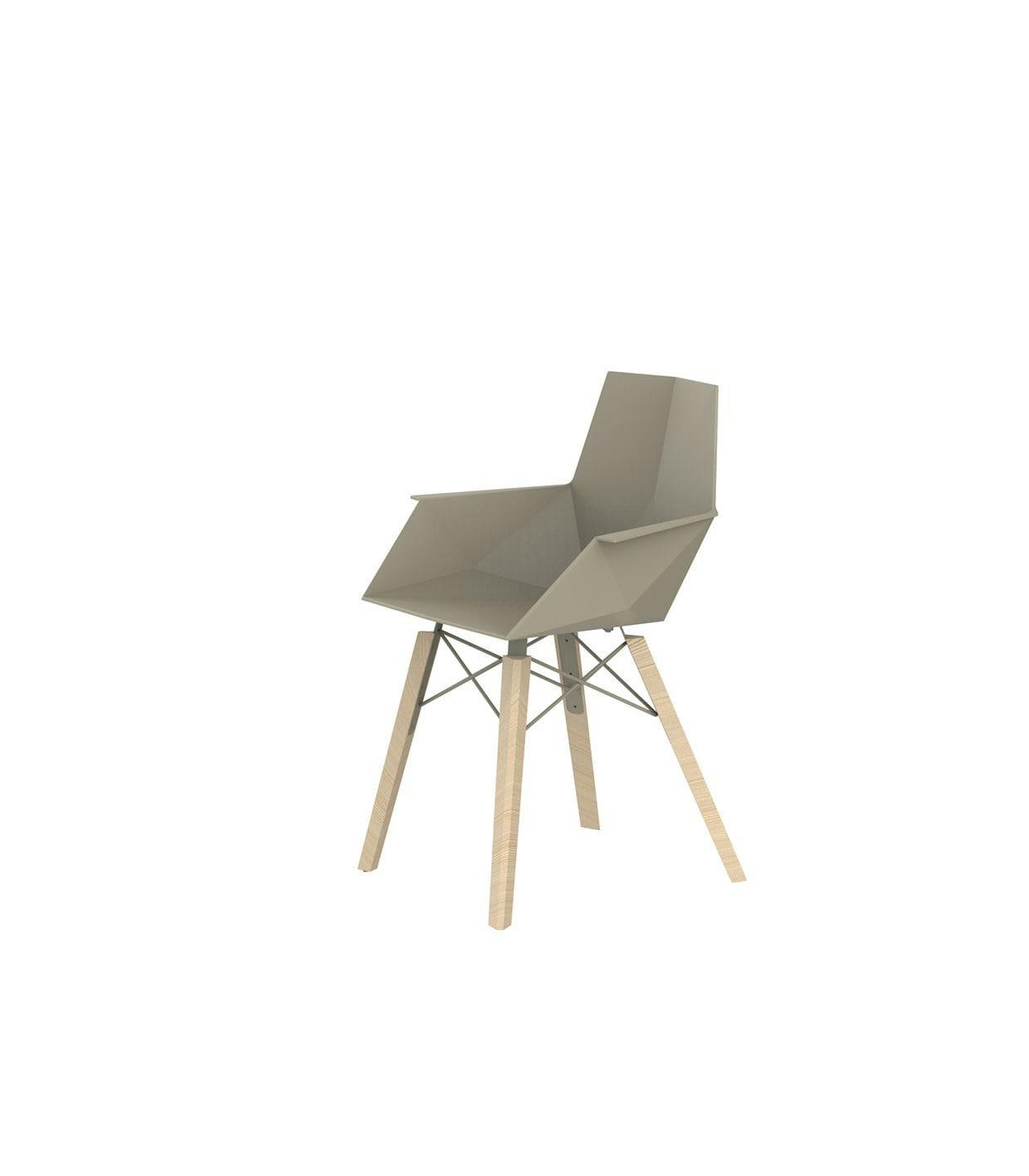 FAZWOOD - Chaise à accoudoirs FAZ Wood Bois,Plastique beige 49x82x53 cm