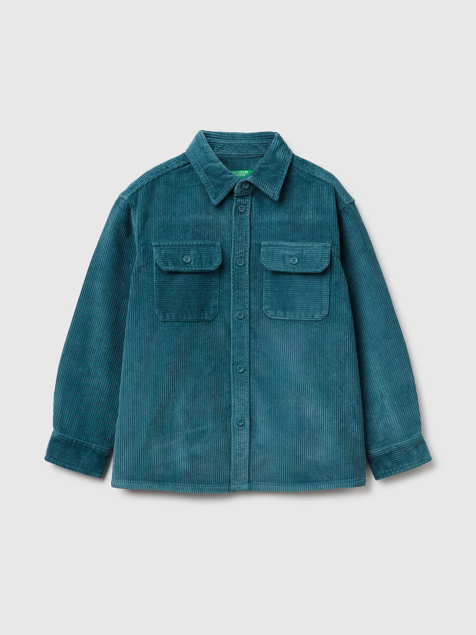 Corduroy shirt with embroidery on the back