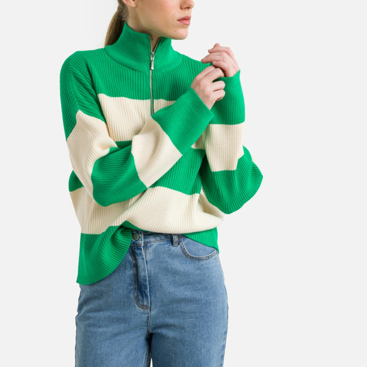 Pull col montant zippé