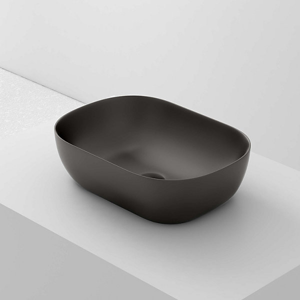 Lavabo à poser MINI OVALO céramique 46,5x13x33,5 cm noir mat
