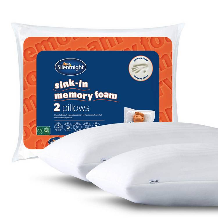 Silentnight Sink-In Memory Foam Medium Pillow 2-Pack