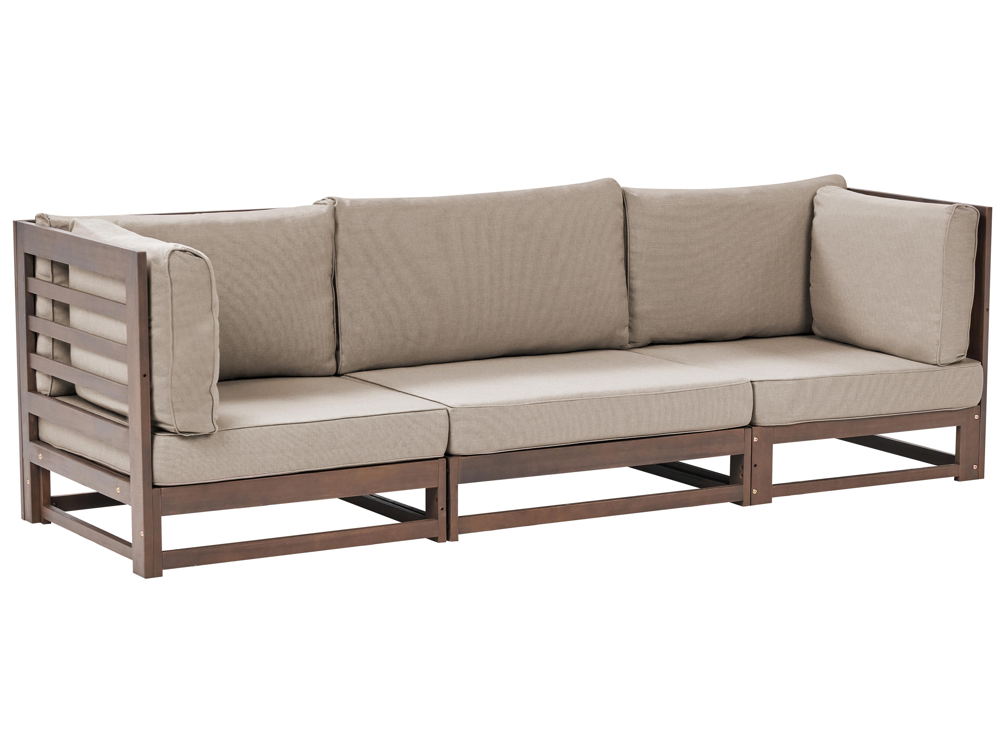 Garden Sofa 2 Seater TRANI Modular Certified Acacia Wood Dark Brown
