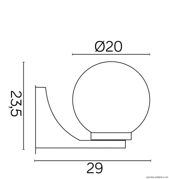 Kinkiet zewnętrzny biała kula czarny KULE 1xE27x60W IP43 SU-MA