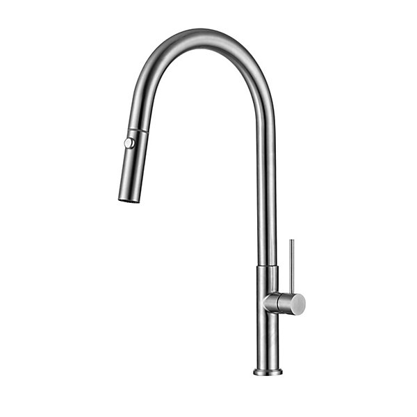 Mitigeur de cuisine bec haut avec douchette extractible SKY BATH nickel brossésérie SPACE