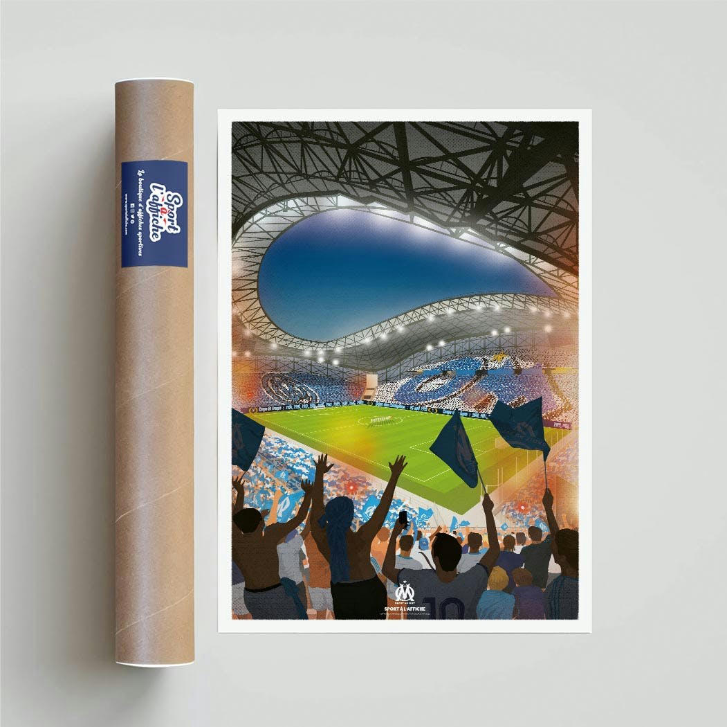 FOOTBALL - Affiche Olympique Marseille - Stade Vélodrome 
