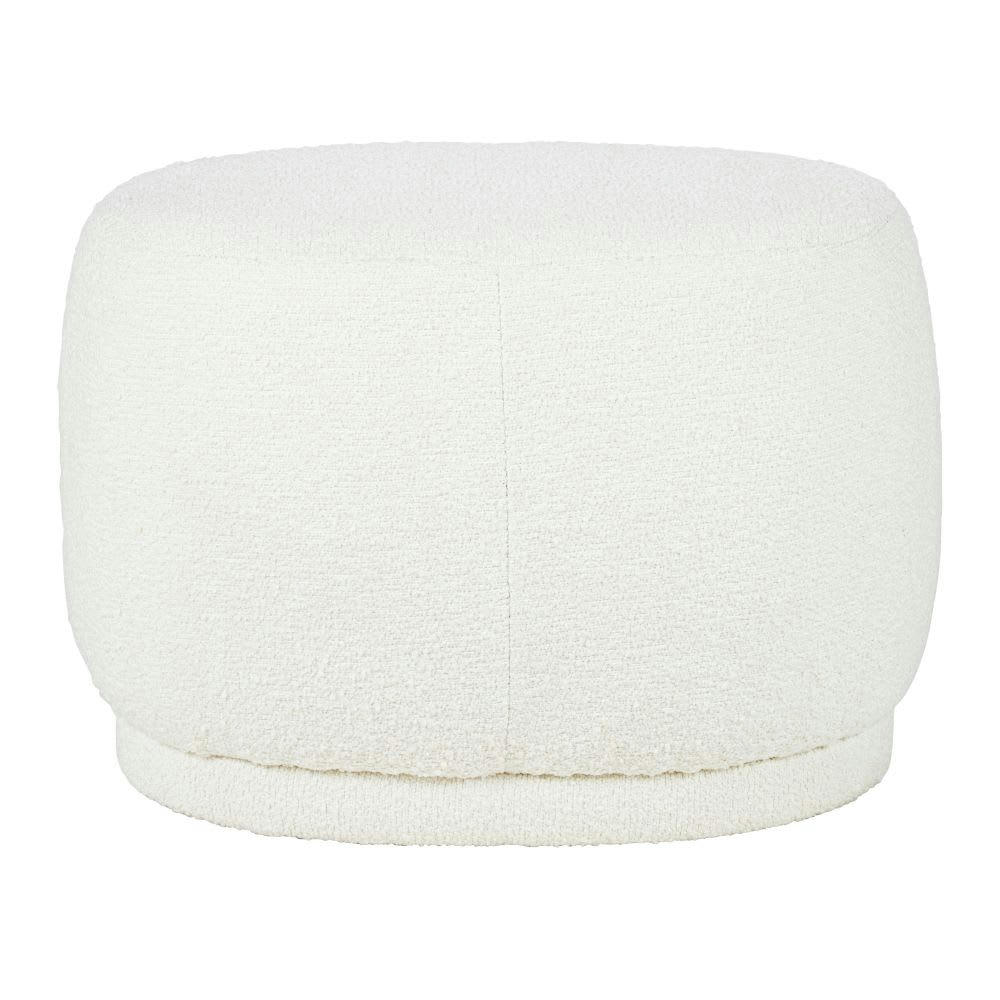MOALOU - Pouf ovale en tissu effet laine bouclée