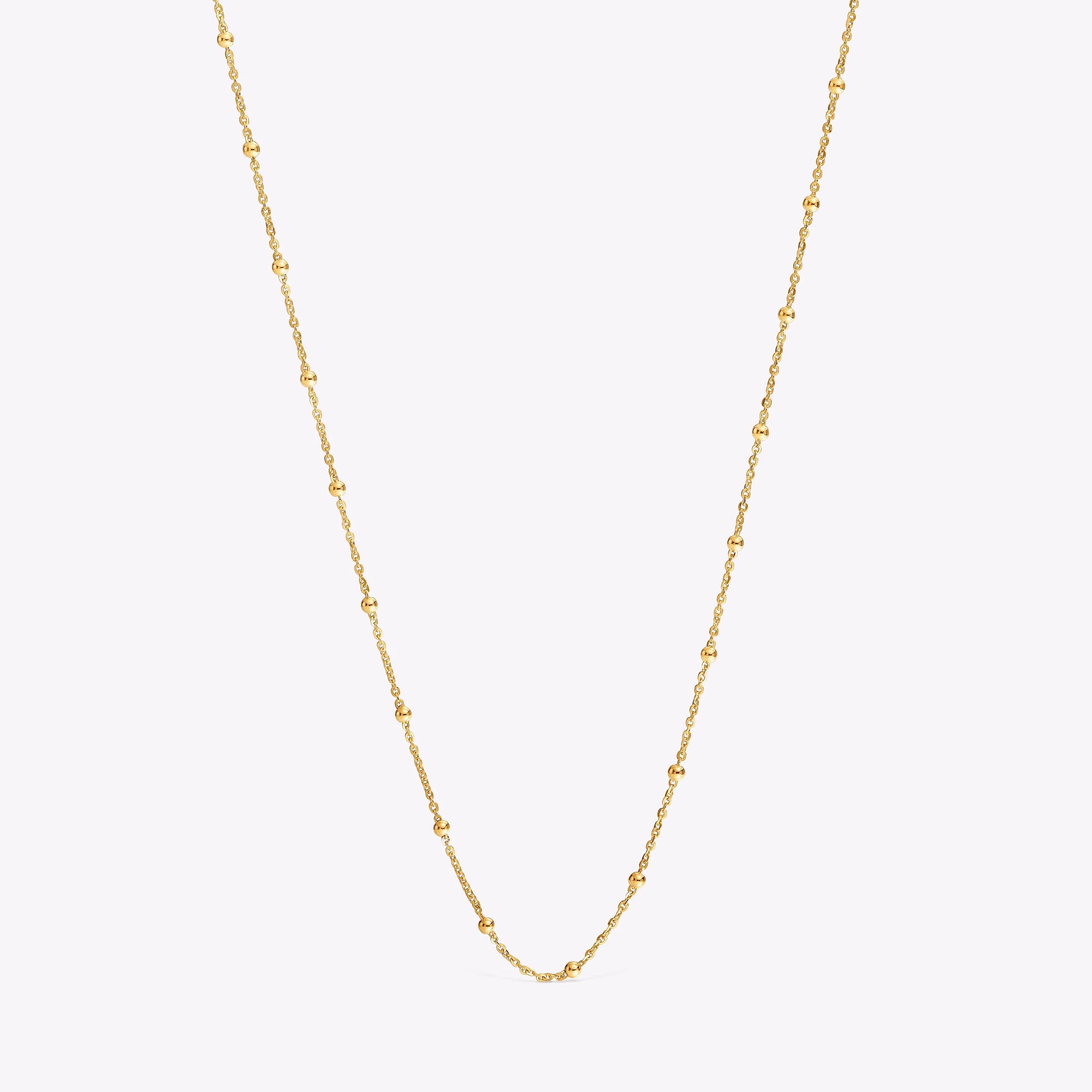 Gargantilla con baño de oro de 18 kt sobre plata con bolas intercaladas 60 cm TOUS Basics