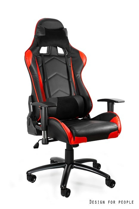 Fotel biurowy gamingowy DYNAMIQ V5 czarny/czerwony