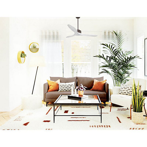 Modulo de KlassFan - Super destratificateur et ventilateur DC 132 cm Chocolat pales bois blanc sans Lumière25 à 40 m²