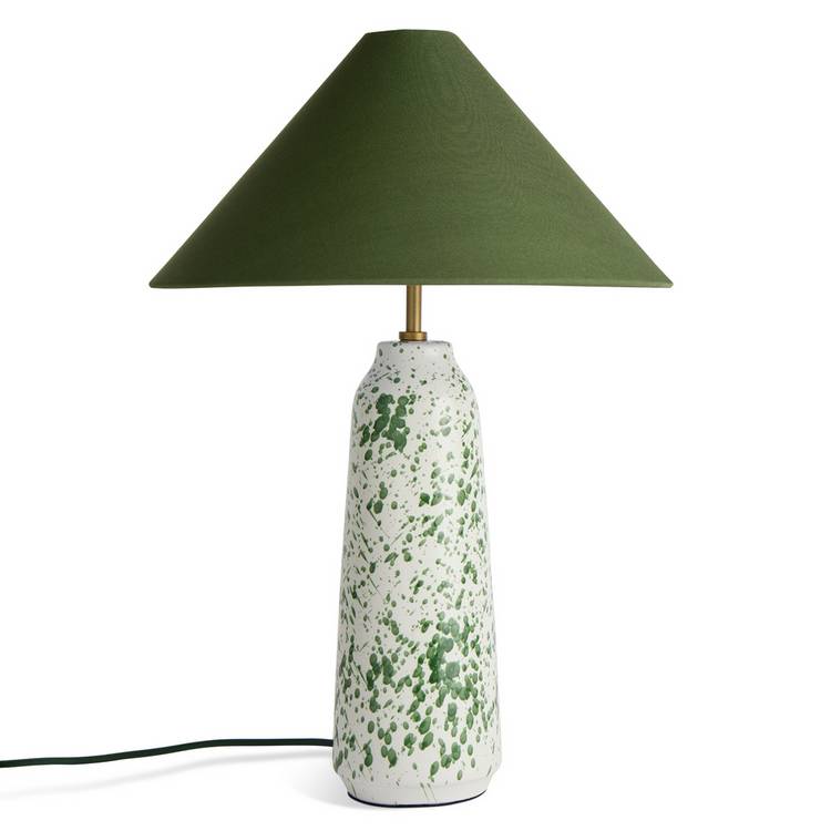 Habitat Jaxx Ceramic Table Lamp - Green & White