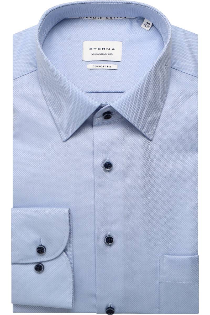 ETERNA Dynamic Cotton Comfort Fit Hemd hellblau, Strukturiert