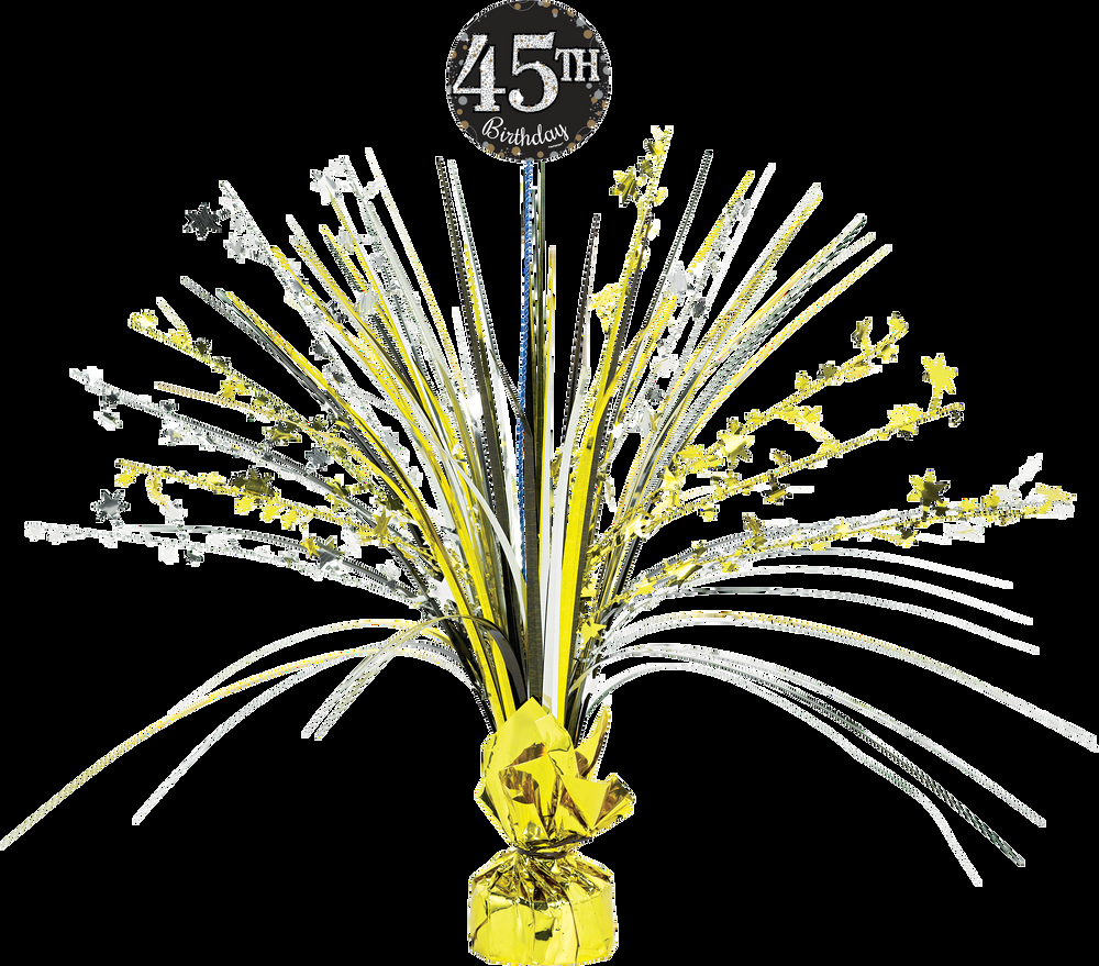 Customizable Birthday Spray Centerpiece Decoration, Silver and Gold