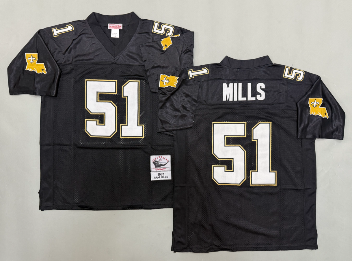 Sam Mills New Orleans Saints Authentic Throwback Retired Player Jersey