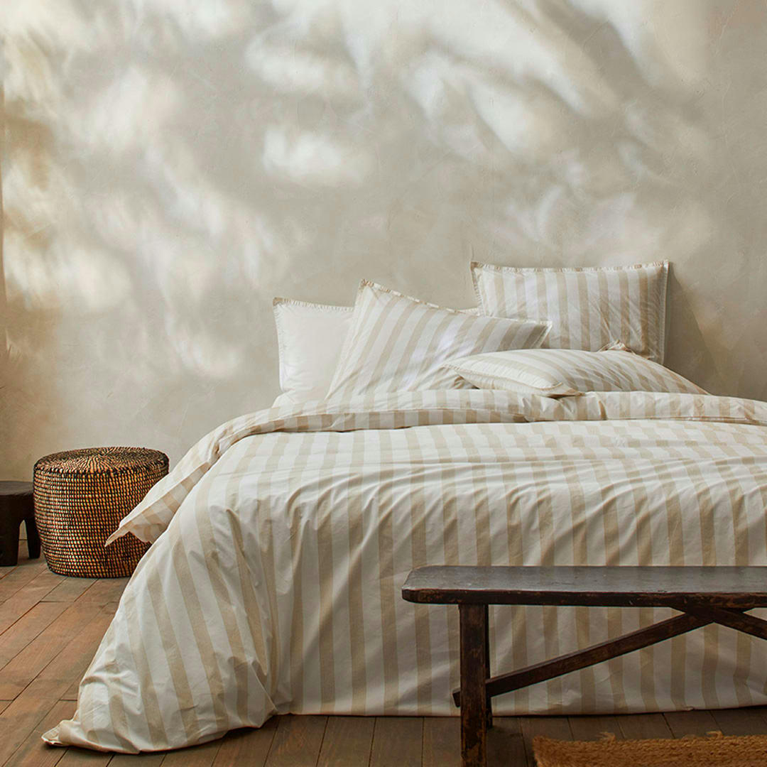 FN BENGALE - Housse de couette en percale de coton organic 200x200 cm sable