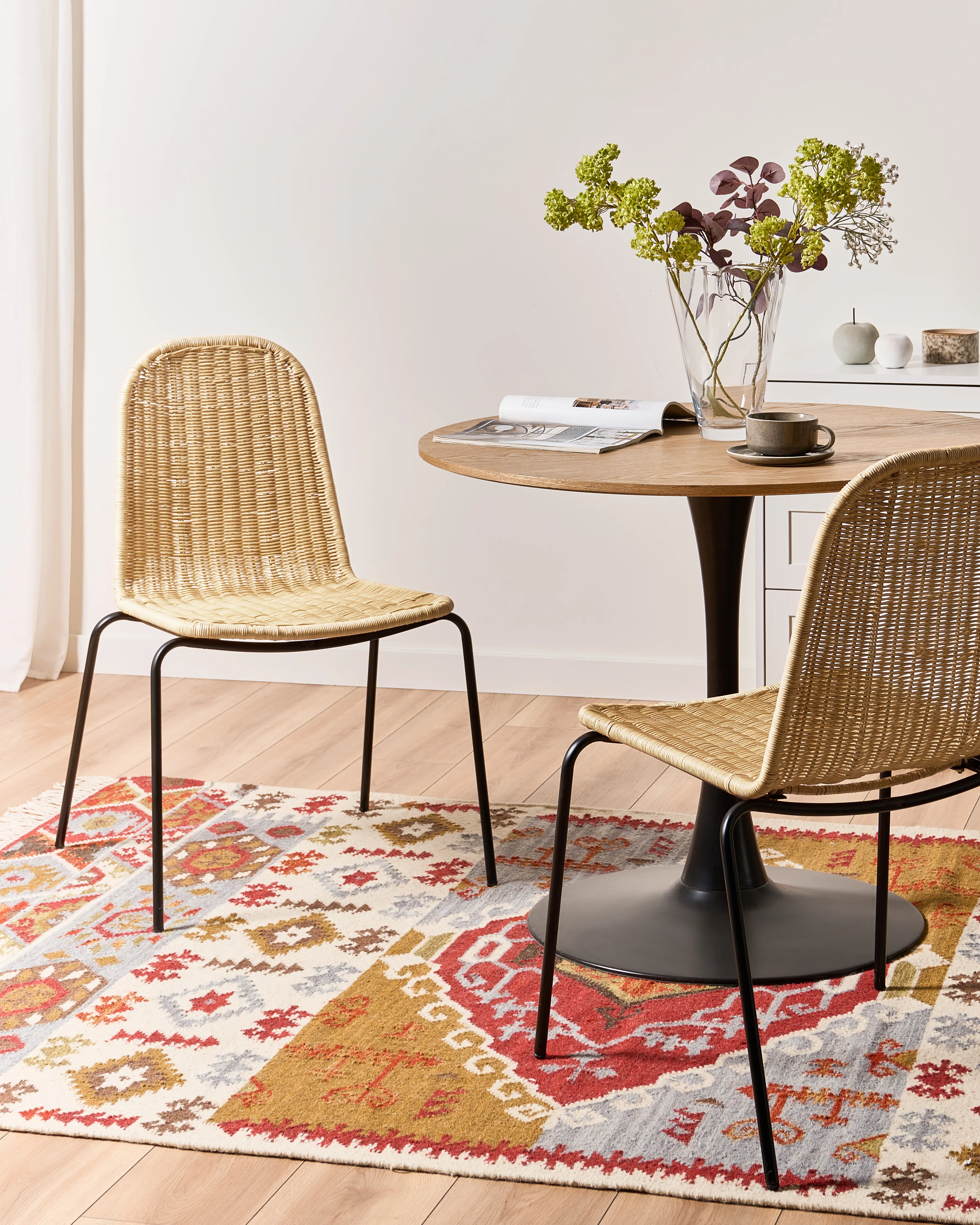 Set of 2 Dining Chairs ROXTON Rattan Natural