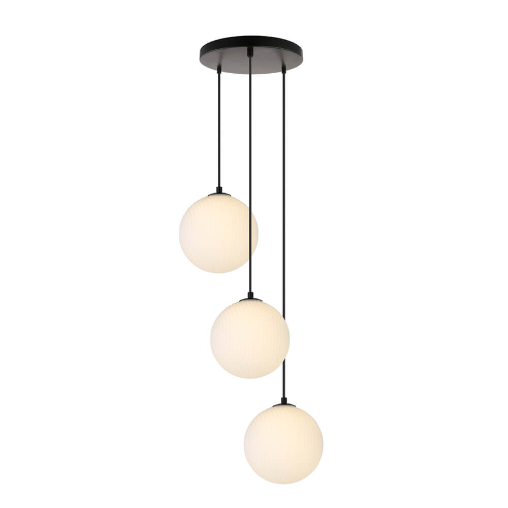 HOME DELUXE Glazen hanglamp SUNA Wit - 3-lichts